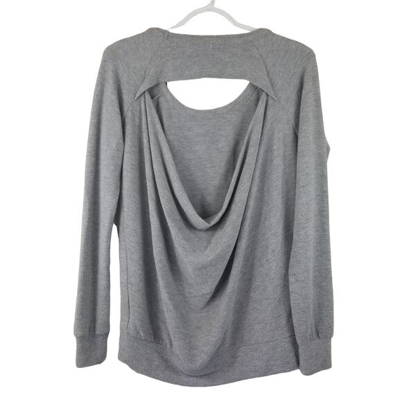 Chaser Roka Gray Open Back Pullover Lightweight Sweatshirt S NWT - Picture 2 of 5